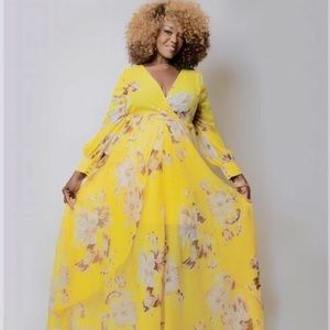 Women’s Floral Chiffon Maxi Dress